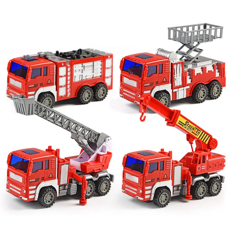 

Boy Large Inertial Engineering Vehicle Suit Excavator Fire Fighting Crane Multifunctional Toy Kids Birthday Present