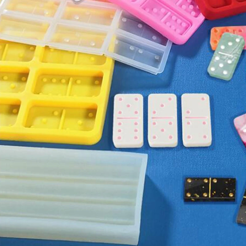 

DIY Crafts Polymer Epoxy Resin Game Toys Mold Dominoes Casting Silicone Mould B36D