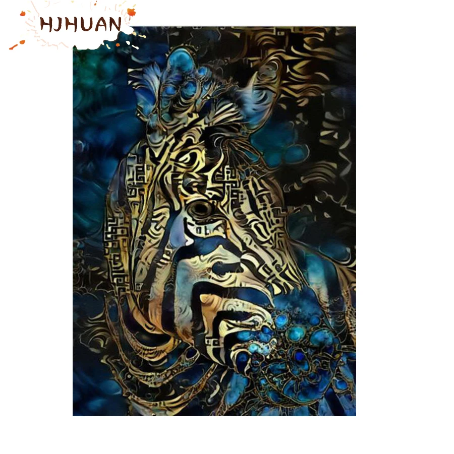 

5D Diamond Painting Abstract horse Full Square round Diamond Embroidery Cross stitch Pictures Of Rhinestones Mosaic Home Decor