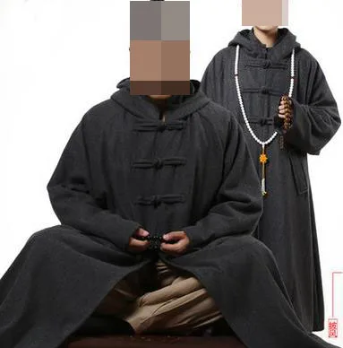 Шерстяное пальто Унисекс Теплый Зимний плащ для медитации буддийские abbotmonks zen robe