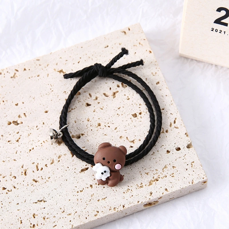 

Hug Bear Bunny Magnetic BFF Bracelets Connecting Mutual Attraction Relationship Matching Bracelet Reunion Presents
