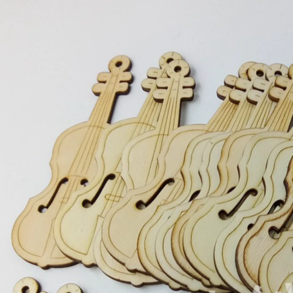 10 шт./пакет скрипка гитара деревянная пластина украшения дома деревянные ремесла