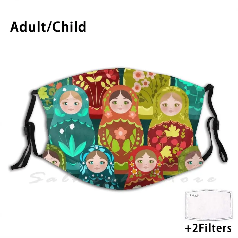 Маска-матрешка кукла-матрешка с узором Русское народное искусство фольклорное