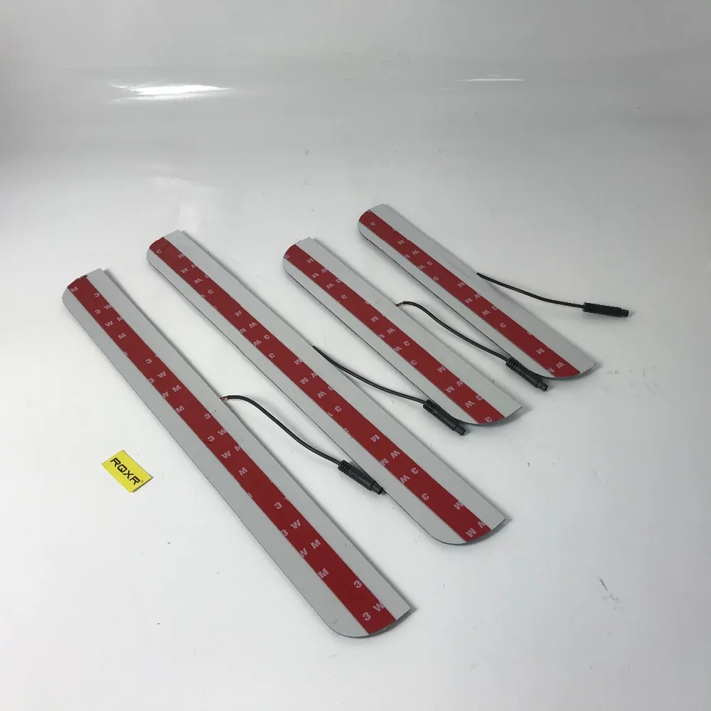 

Osmrk led moving door scuff for dodge charger dynamic door sill plate flat lining overlays guards flowing/fixed light