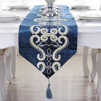 european style flannelette table runner with tassel modern dining room tea table flag luxury wedding home decoration bed runners