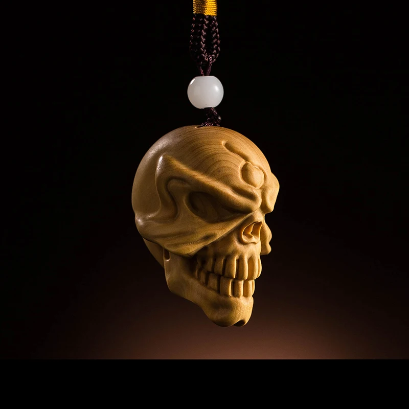 Деревянный Череп резьба из самшита в китайском стиле новый сверкающий череп