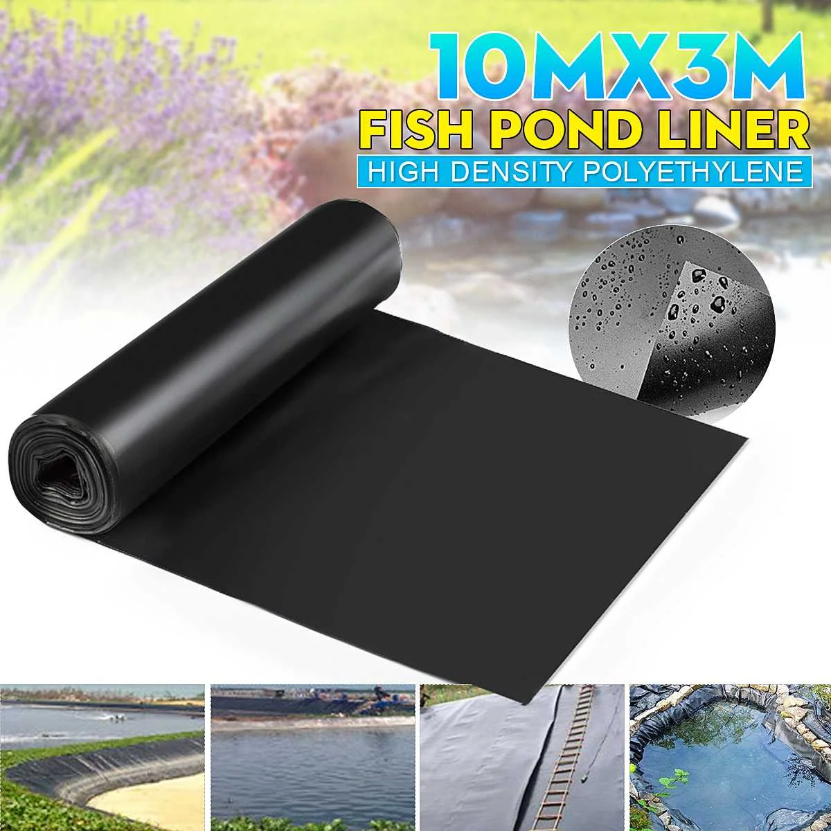 Прокладка для пруда 3x10 м водонепроницаемая тканевая Мембрана из ПЭНД домашнего
