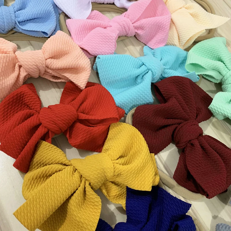 Baby Headband Bow Girl Headbands Toddler Nylon Elastic Hair Accessories Kids Head Band Infant Hairband Newborn photography Props