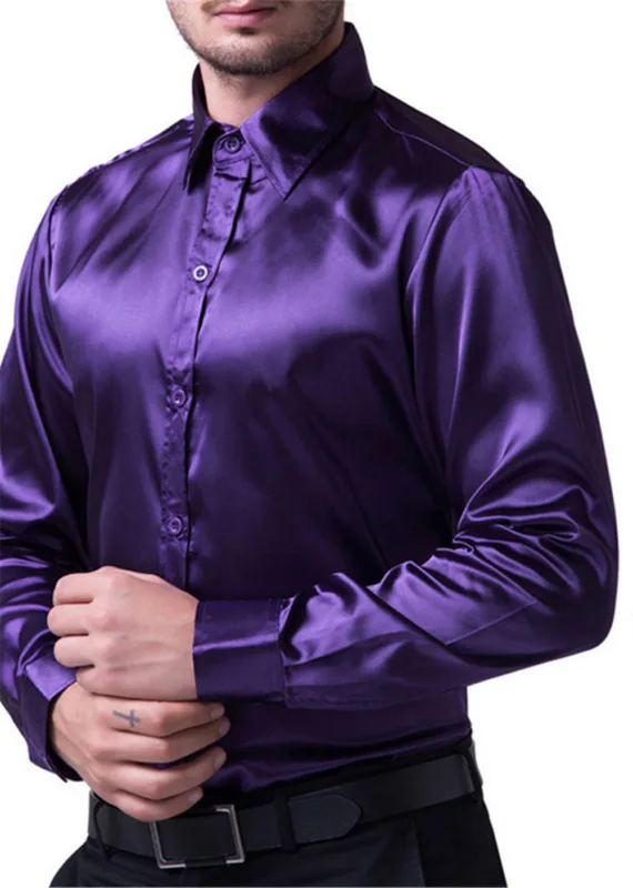 Мужские рубашки смокинги в английском стиле отложной воротник длинный рукав