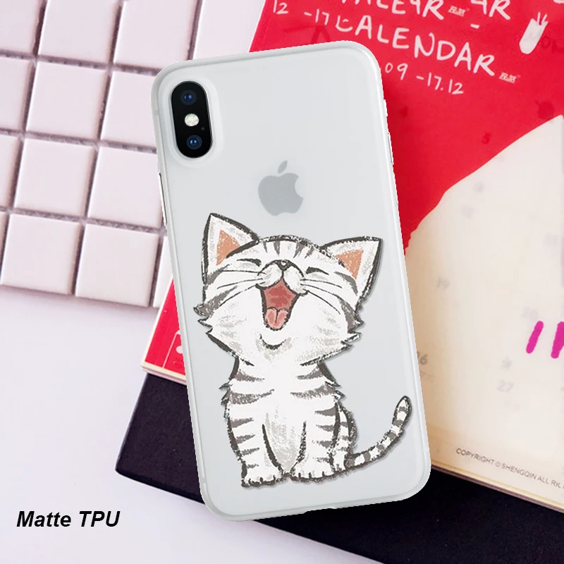 xiaomao Матовые Мультяшные милые роскошные чехлы на заднюю панель для iPhone 11 Pro XS Max XR X для iPhone 5 5S S SE 8 7 10 6 6S Plus чехлы из мягкого ТПУ силикона - Цвет: xiaomao
