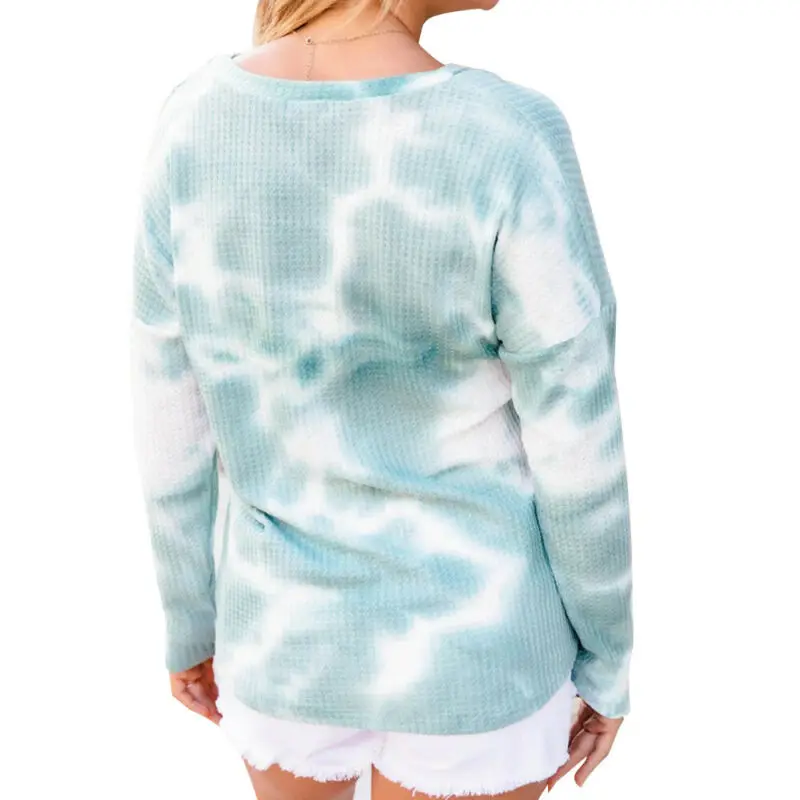 

Women Ladies Long Sleeve Blouse Oversized Tie Dye Long Sleeve Casual Stretch