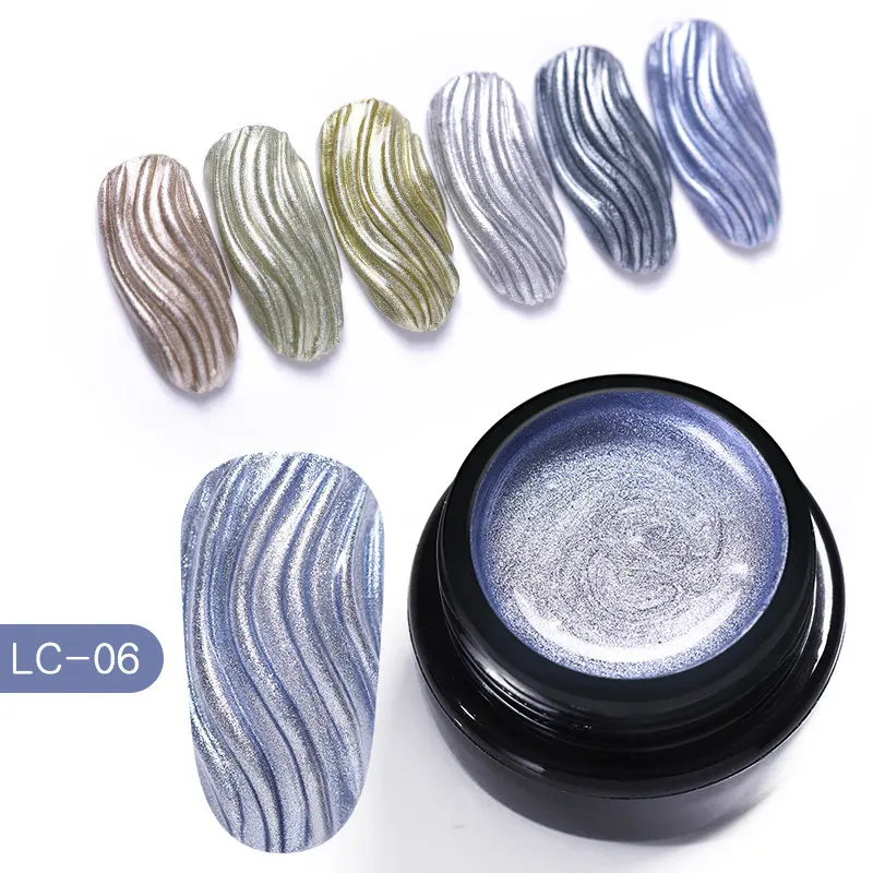 metallic 06 LILYCUTE, 7 мл, металлический Гель-лак для ногтей, долговечный Блестящий золотистый, красный, серебристый цвет, дизайнерский УФ-лак, впитывающий светодиодный Гель-лак для ногтей - Цвет: metallic 06