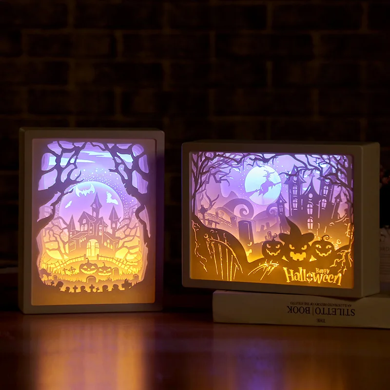 

Newly Art Decoration 3D Paper Carving Light Lamp LED Gift for Home Bedroom Bedside FIF66