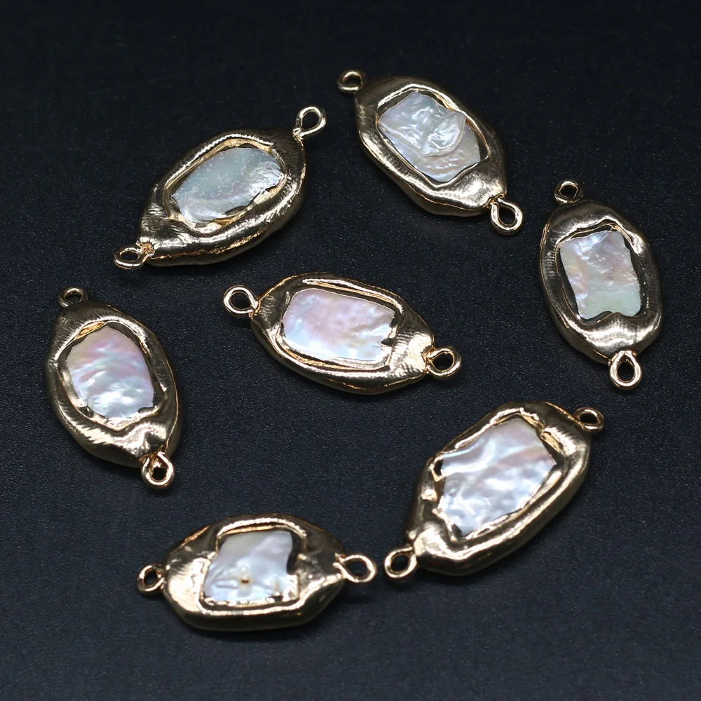 

Natural Pearl Connector For DIY Necklace Bracelet Simple And Beautiful Design Jewelry Size 15x15mm