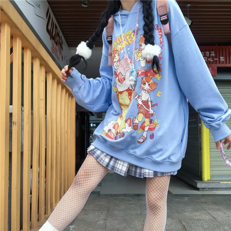Толстовка Женская Весенняя уличная с принтом в Корейском стиле | одежда