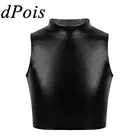 Топ для девочек, блестящий балетный, для выступлений, тренировок, балетные гимнастические леотарды