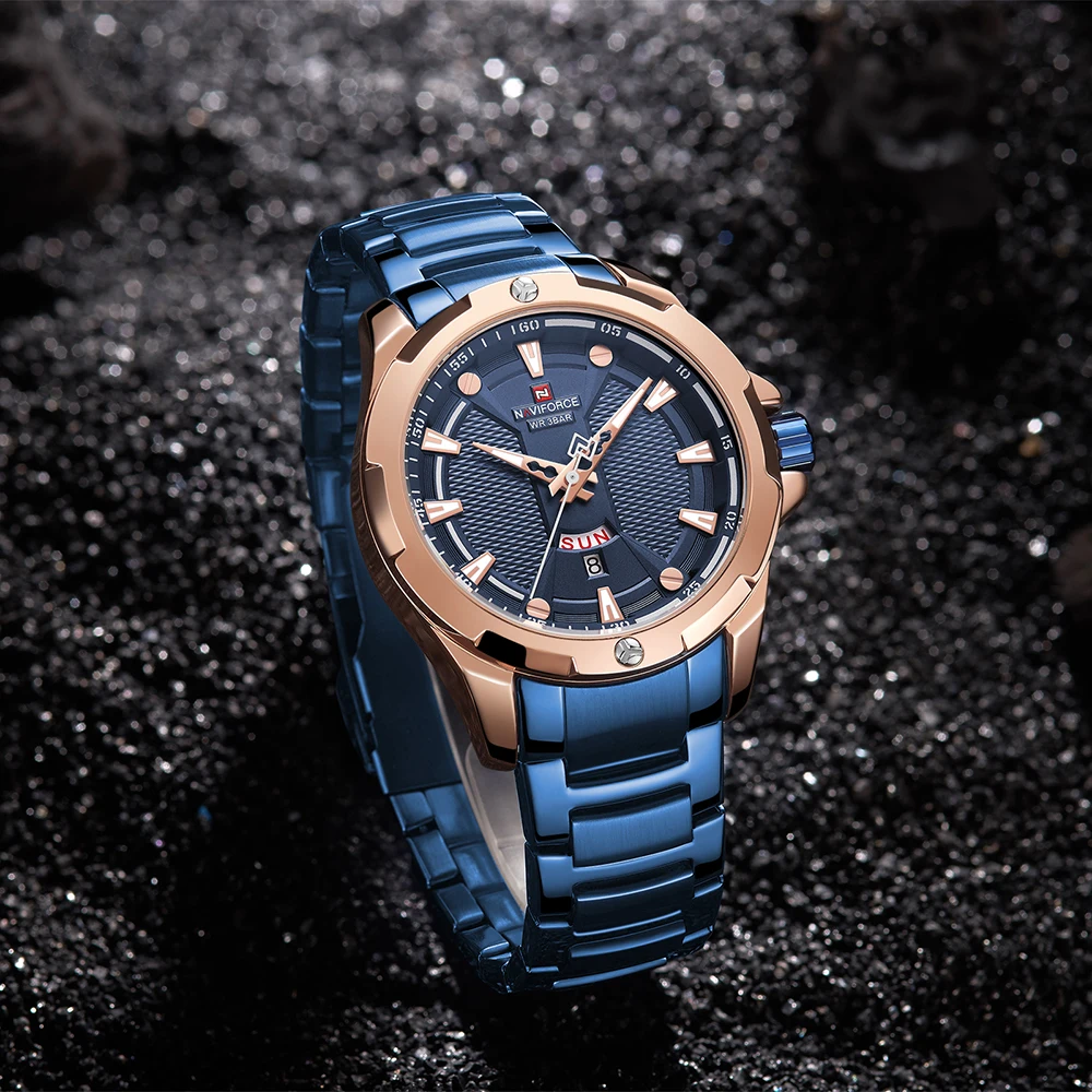 Часы наручные NAVIFORCE мужские в стиле милитари повседневные спортивные брендовые