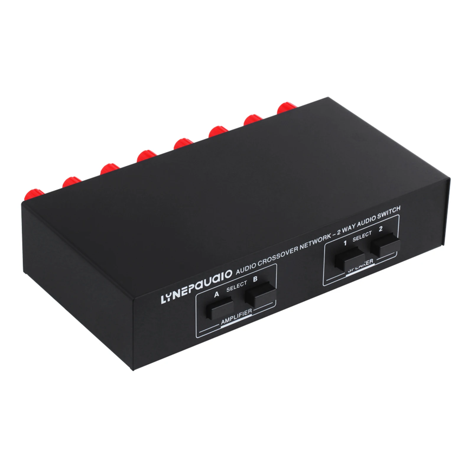 

LINEPAUDIO 2 In 2 Out Speaker Selector Switch Audio Signal Switcher Power Amplifier Audio Receiver Splitter Box