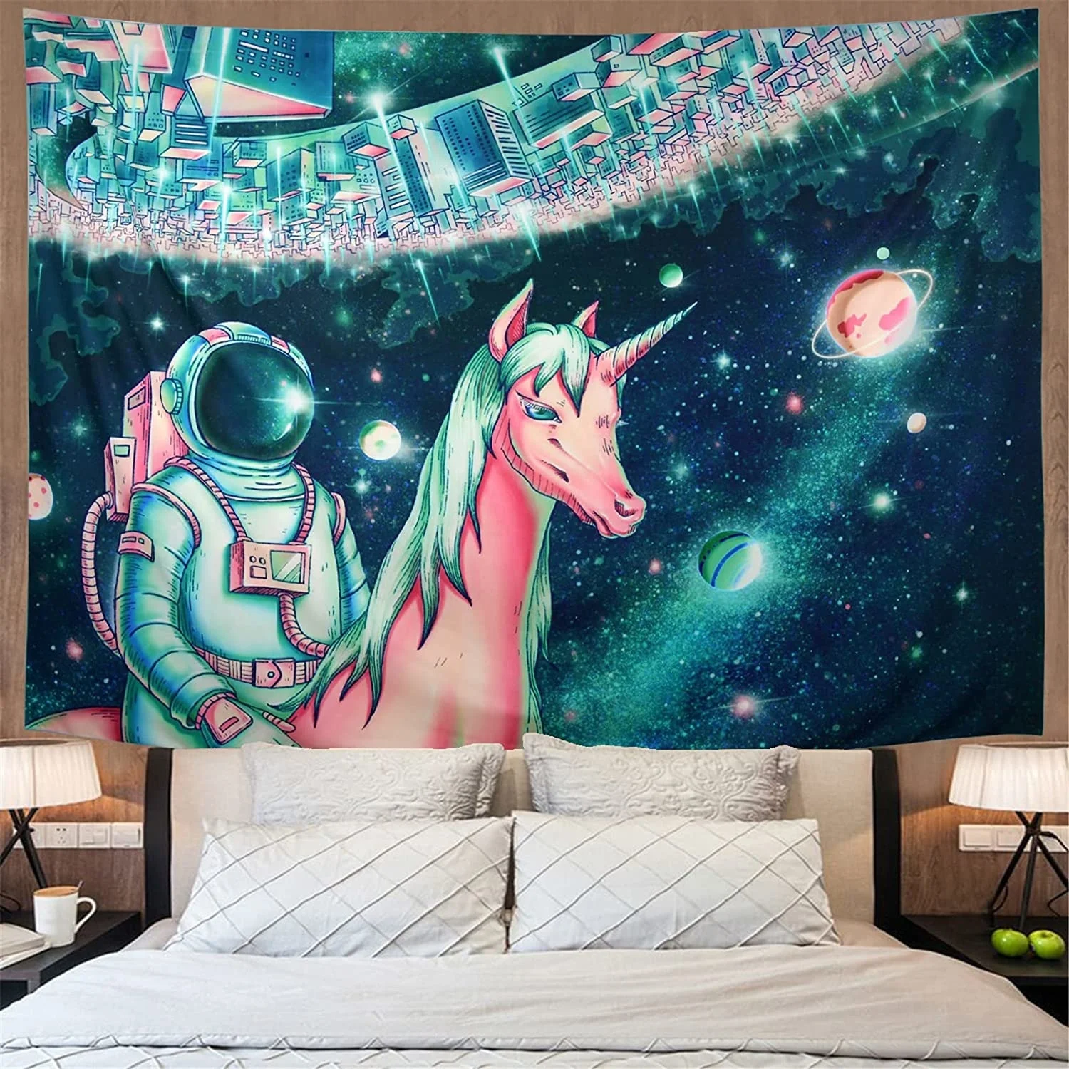 

NEW Unicorn Tapestry Psychedelic Galaxy Space Wall Tapestry Trippy Planet Tapestry Starry Sky Tapestry Fantasy Universe