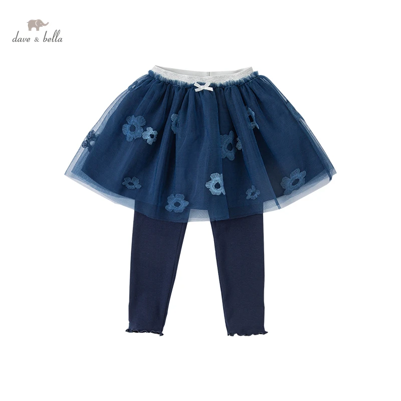 

DK1220185 dave bella spring 5Y-13Y kids girls fashion soild sports pockets pants children boutique casual full-length pants