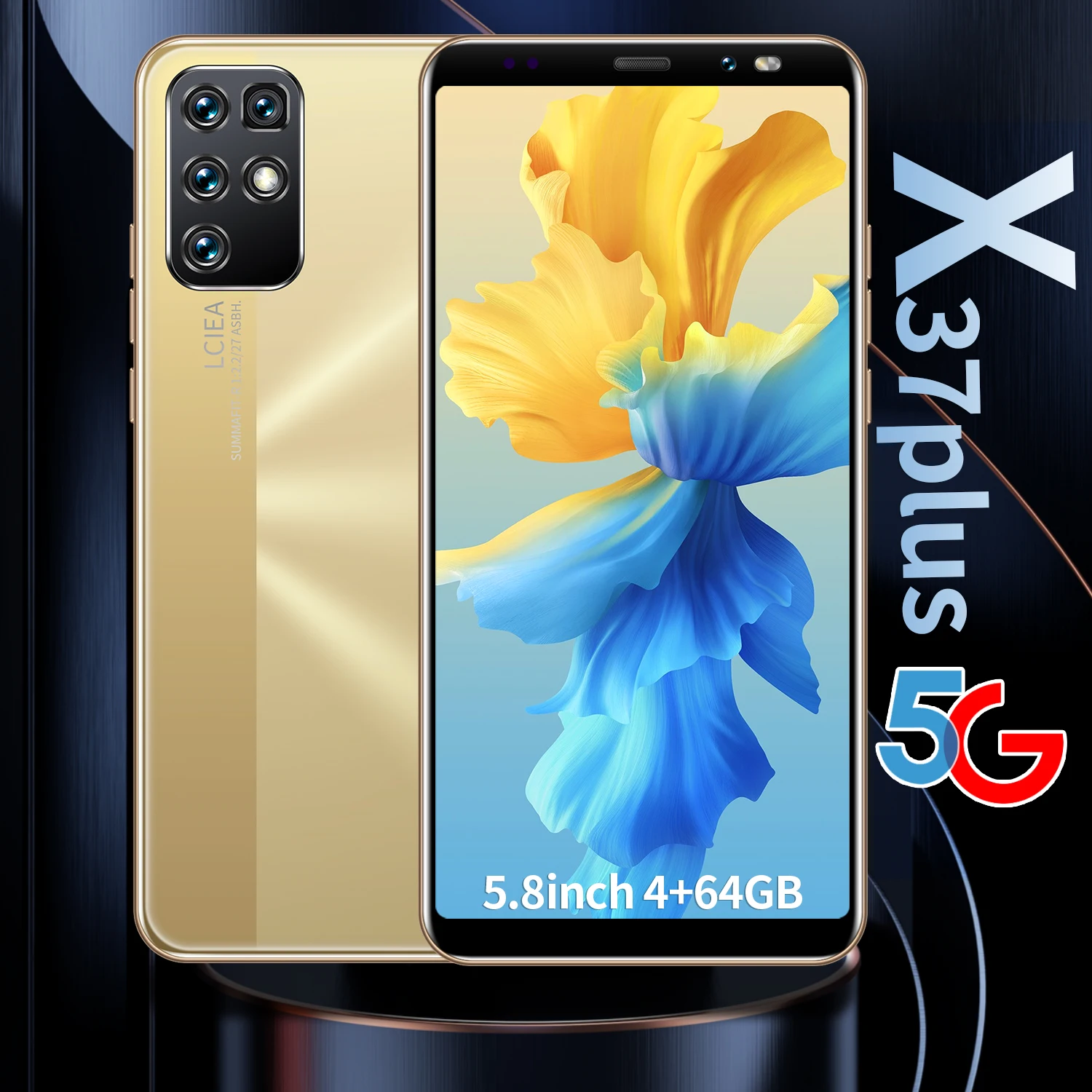 

2021 X37 Plus Global Version Fingerprint ID Andriod 10 Smart Phones 5.8 Inch 4+64GB 10 Core 4800mAh 8+16MP Cell Phone MTK6889