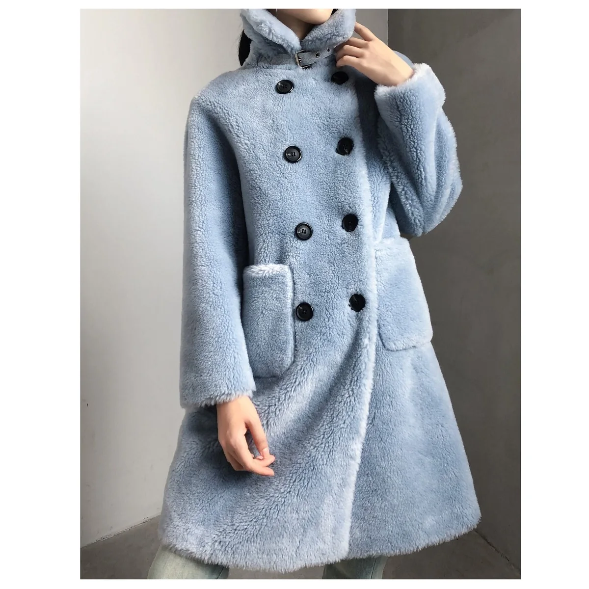 Женское плотное шерстяное пальто OFTBUY, со шерсти, зимняя тканевая двубортная парка, теплая свободная верхняя одежда