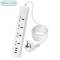 power strip multiprise socket adapter euusukau universal outlets euuk plug 6usb 3 4a extension 2m cord overload protector