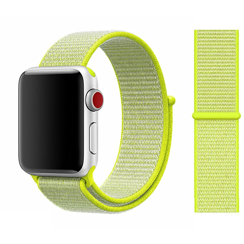 Light yellow Спортивная петля для Apple watch Band 4 5 correa iwatch 3 2 1 42 мм 38 мм 44 мм 40 мм Apple watch ремешок браслет pulseira аксессуары - Цвет ремешка: Light yellow