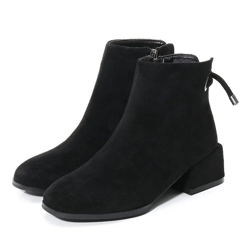 Женские ботинки челси больших размеров 41 43 на массивном каблуке женские с бантом