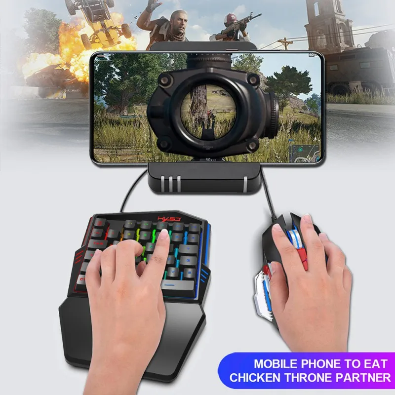 Фото Bluetooth 5 0 игровая клавиатура мышь комбо-конвертер для смартфонов ПК PUBG Аксессуары