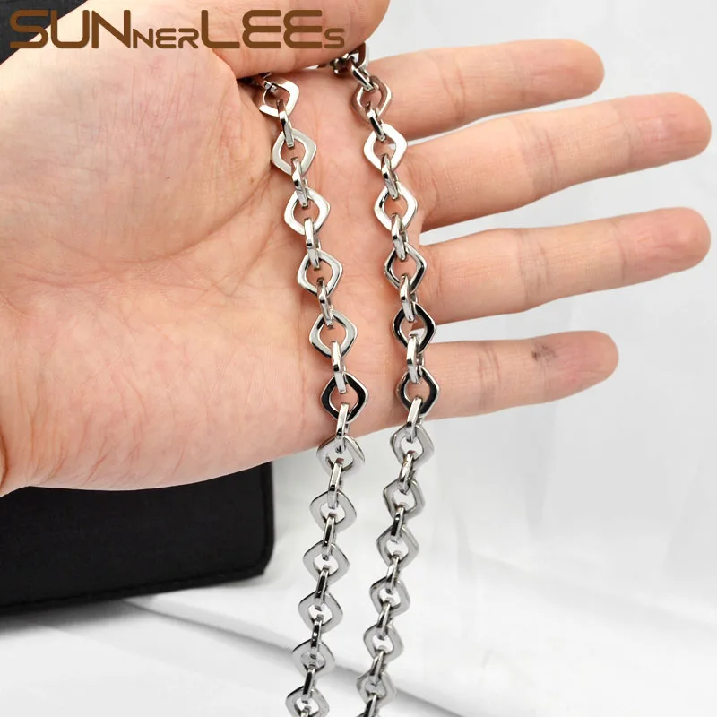 Цепочка SUNNERLEES из нержавеющей стали 316L ожерелье 9 мм с геометрическими звеньями