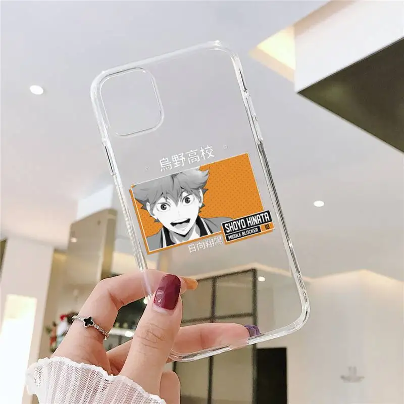 

Japan Anime Volleyball Boy Haikyuu Phone Case Transparent for iPhone 6 7 8 11 12 s mini pro X XS XR MAX Plus SE cover funda