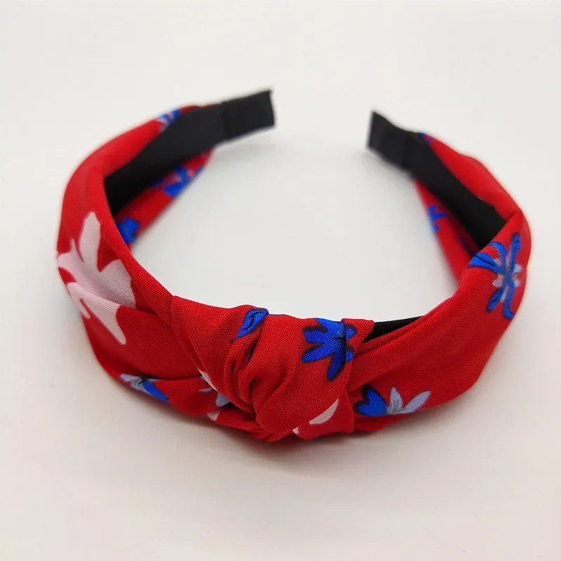

Free shipping elegant Floral knot women korea style hairbands girl's headbands ins wide lady's headwear hair accessories