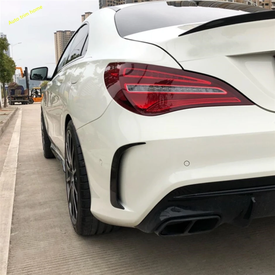 Harga Hitam/Serat Karbon Terlihat Bumper Belakang Flank Spoiler Penutup Pisau Ventilasi Udara Trim Cocok Untuk Mercedes-benz CLA 220 260 W177 2014 - 2019