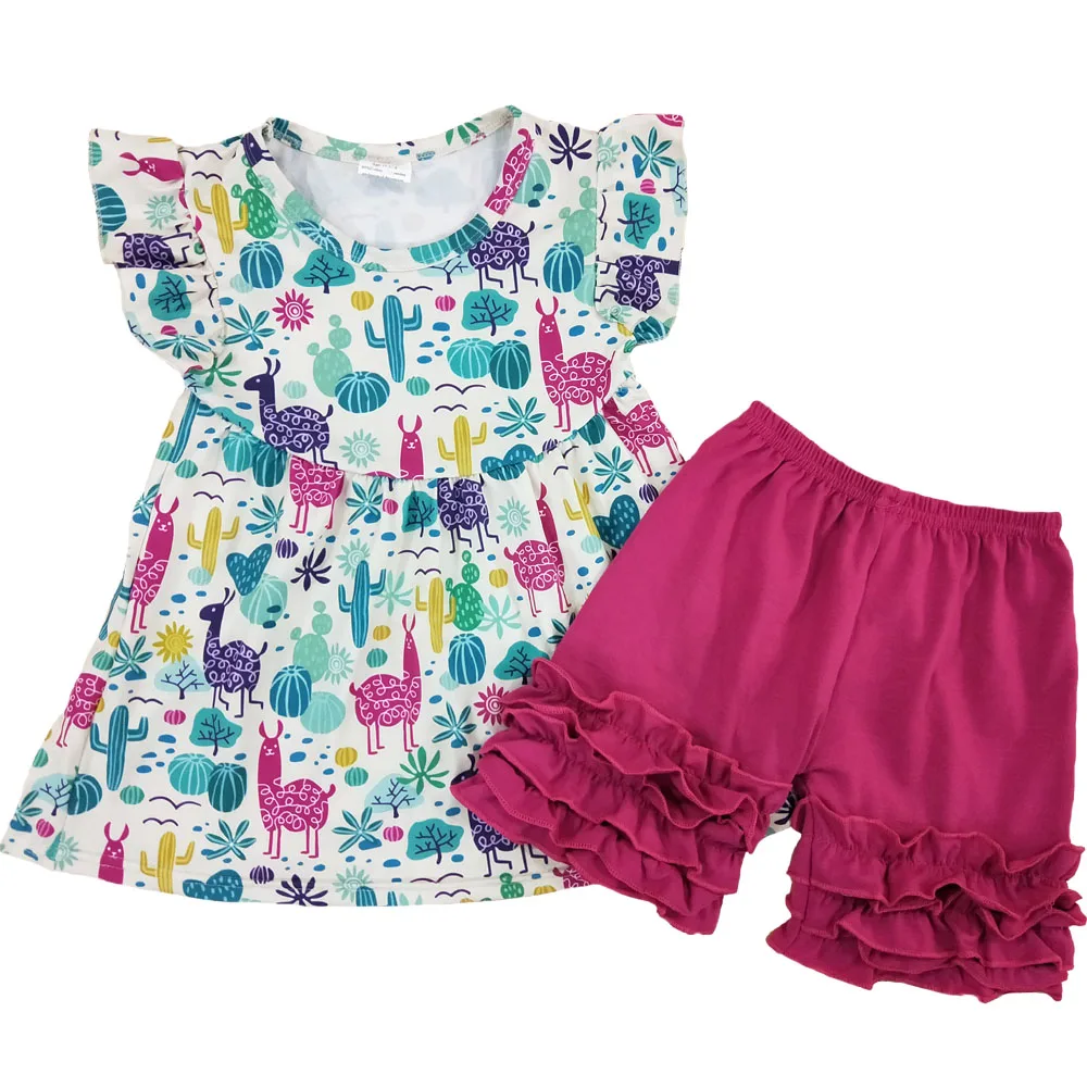 Милое плиссированное платье для девочек с длинным рукавом Альпака кактус Платье