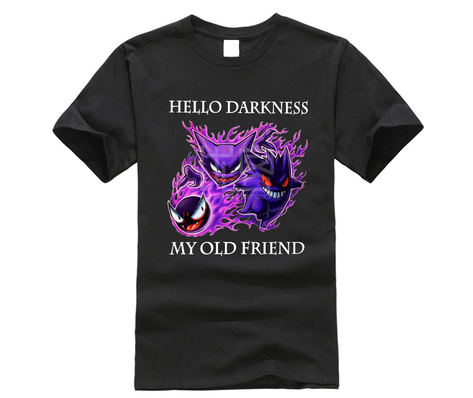 Брендовая мужская рубашка Gastly Haunter Gengar Hello Darkness My Old Friend|Мужские футболки| |