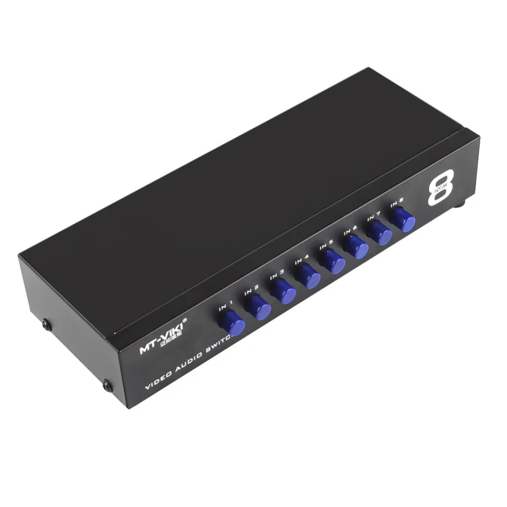 8 портов 1 выход разделитель композитный 3RCA AV видео аудио переключатель коробка в