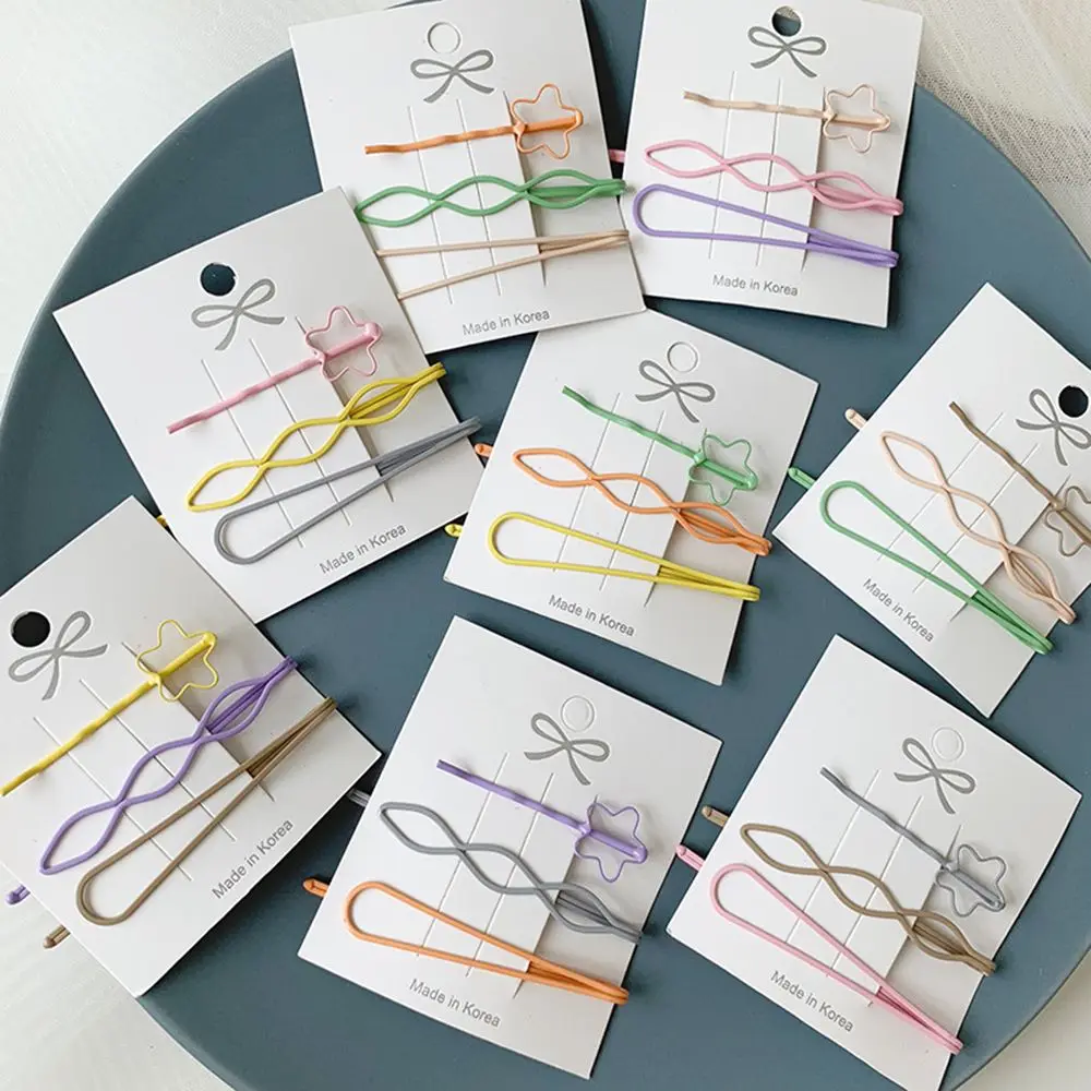 

3 шт./компл. корейский конфетных оттенков цветок шпилька полые геометрические металлическая заколка для волос для женщин девочек аксессуар...