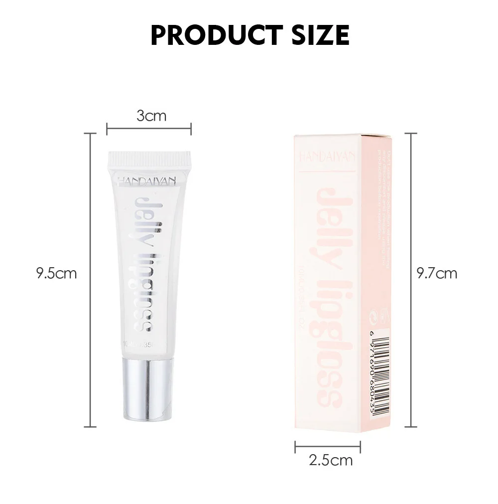 

HANDAIYAN Candy Color Jelly Lip Gloss Lips Plumper Moisturizing Shine Lasting Liquid Lipstick Nourishing Makeup Cosmetic