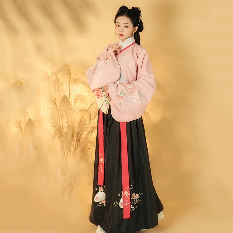Женский костюм для народных танцев Hanfu с вышивкой кролика народного фестиваля