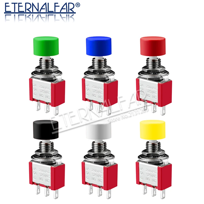 

SPDT DPDT 6MM Reset Button Toggle Switch PS-102 PS-202 5A 6A 125V 3A 250 AC Mini 3 6PIN ON-OFF Rocker Switch Lights Motors
