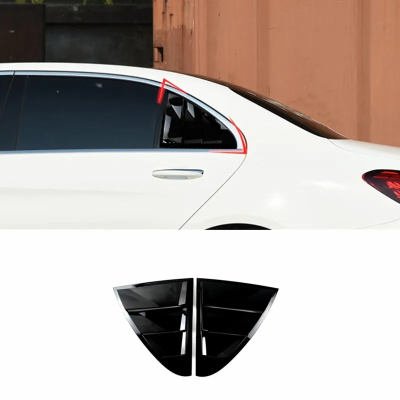 

Car Styling Rear Window Triangle Shutters Decorative Stickers Trim Black For Mercedes Benz C Class W205 2015-2019 Accessories