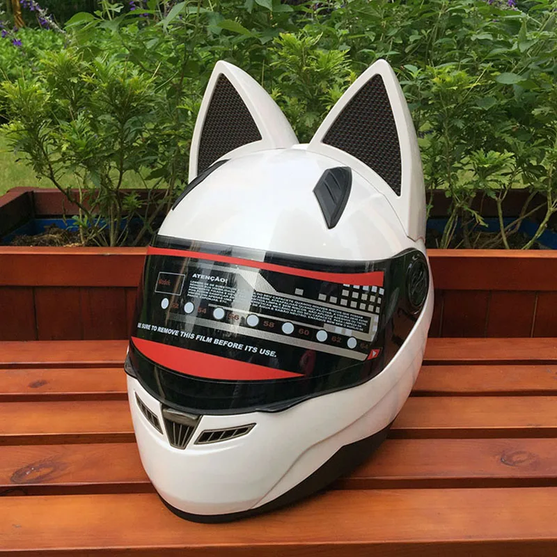 

Cat Ears Motorcycle Helmet Automobile Race Antifog Full Face Helmet Personality Design Capacete Casco