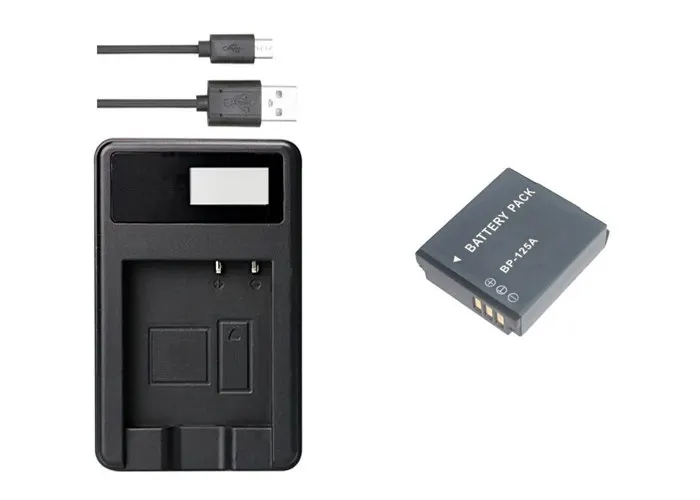 Черный IA-BP125A, IABP125A, BP125A батарея+ USB зарядное устройство для SAMSUNG HMX-QF20, HMX-QF30, HMX-QF300, HMX-M20, HMX-Q10, HMX-Q20, HMX-Q100, Q130, T10 - Цвет: Черный