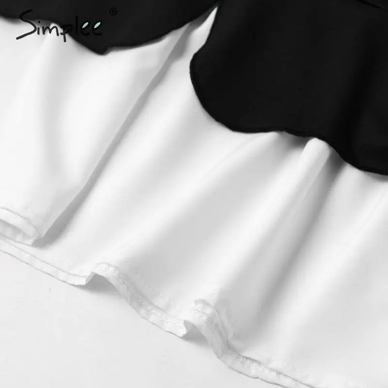 Simplee модная женская блузка из двух частей рубашка с длинным рукавом в стиле