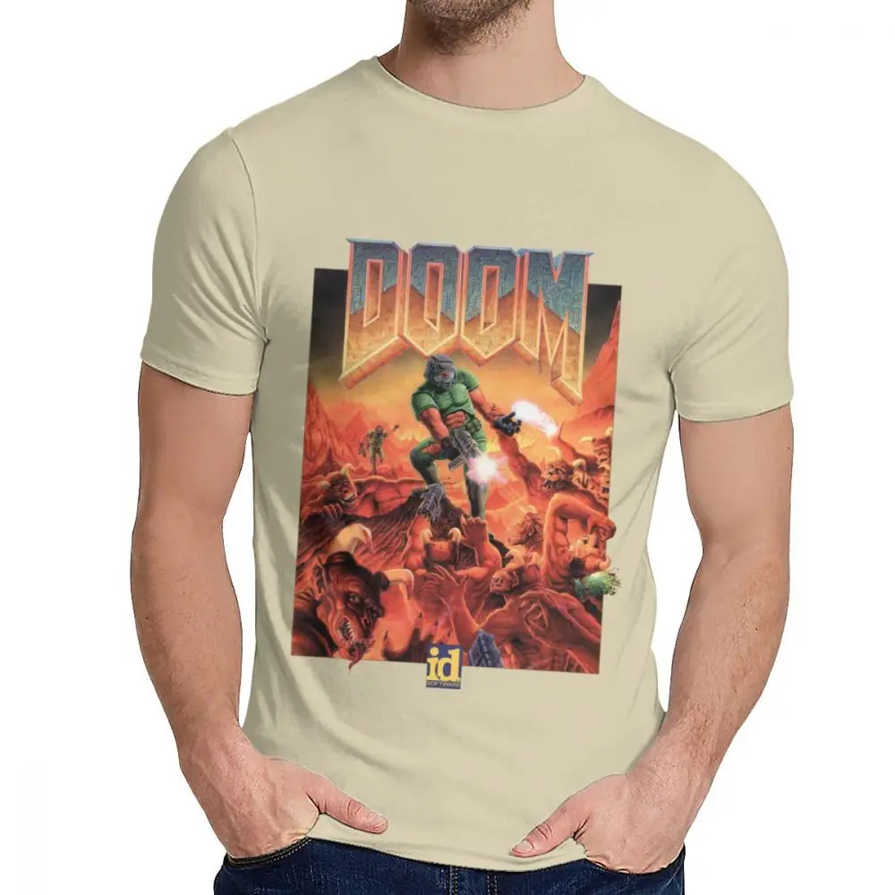Picture Custom Doom II Hell On Earth 1994 T Shirt For Male Summer Cool Man Cotton T Shirt S-6XL - Цвет: Хаки