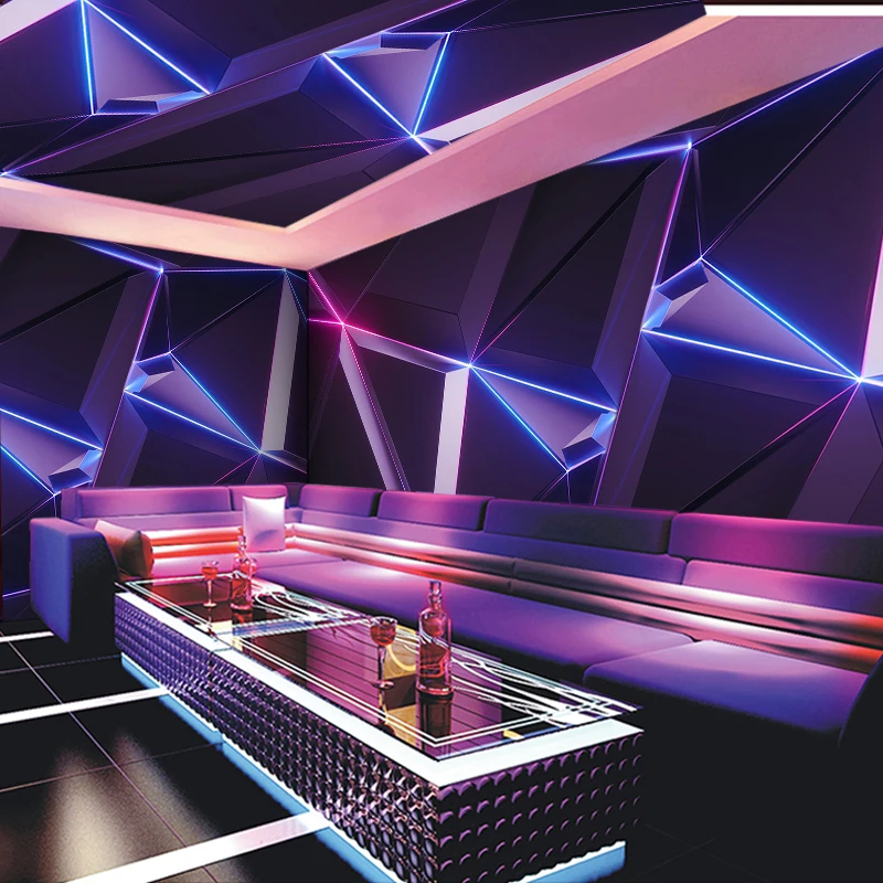 3D KTV Декор гостиницы Интернет Бар Настенная роспись частный кинотеатр крутые