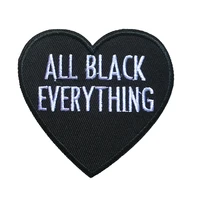 10pieceslot all black everything ironing clothing badge heart embroidery decal diy sewing patch