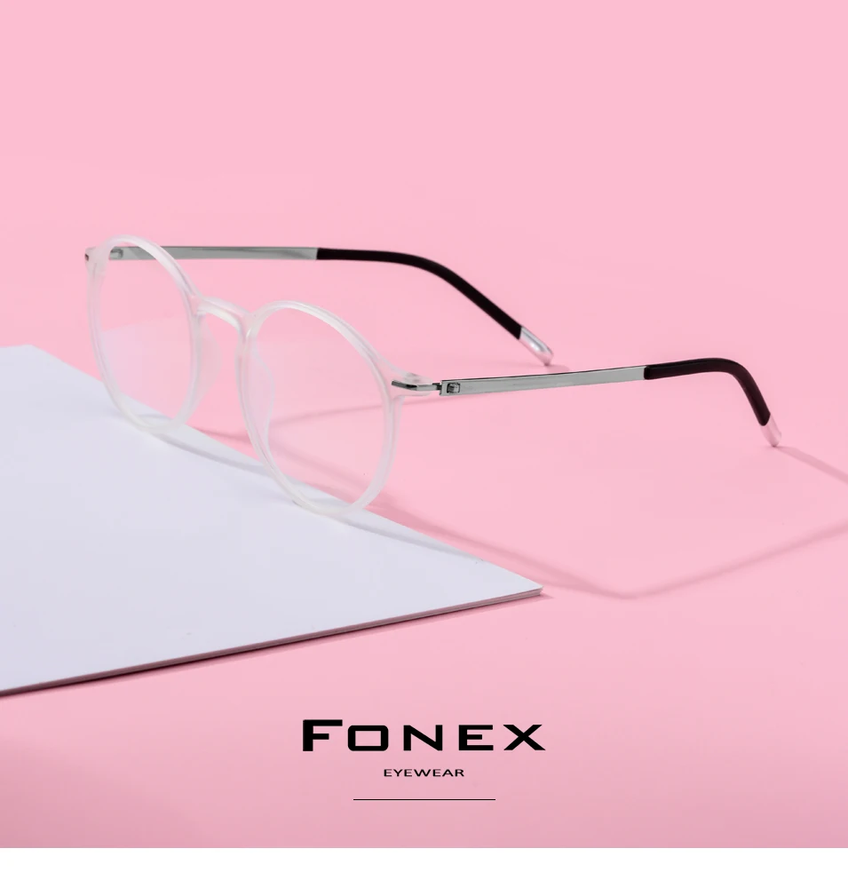 FONEX TR90 круглые очки, оправа для мужчин и женщин, винтажные очки по рецепту, очки в оправе при близорукости, оптические очки, ретро корейские очки 725