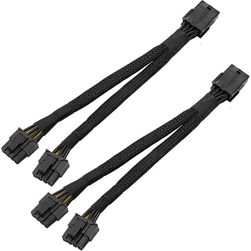 GPU PCIe 8 контактный разъем Dual 2X Pin(6 + 2) Мужской PCI Express Мощность адаптер Плетеный